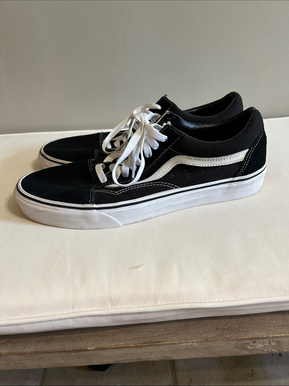 Vans Black and White Old Skool Low-Top Sneakers
